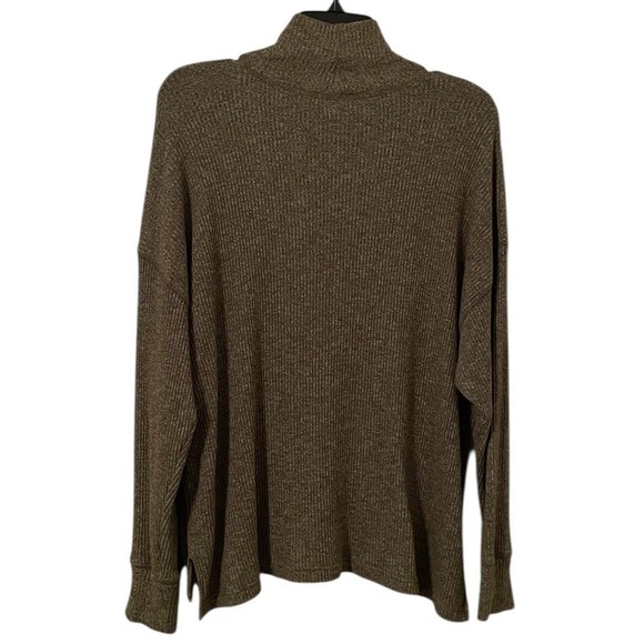 J. Crew Women's Brown Ribbed Cowl Neck‎ Pullover Sweater Size L - Picture 5 of 6